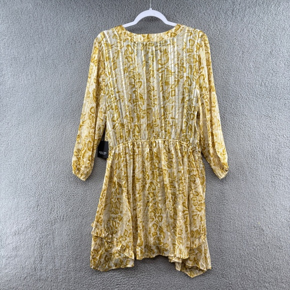 Simply Vera Vera Wang Yellow Abstract Ruffle Hem Dress XXL NWT - Picture 2 of 11